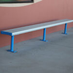 Bolt Down Bench powder coated in Dulux Blaze Blue