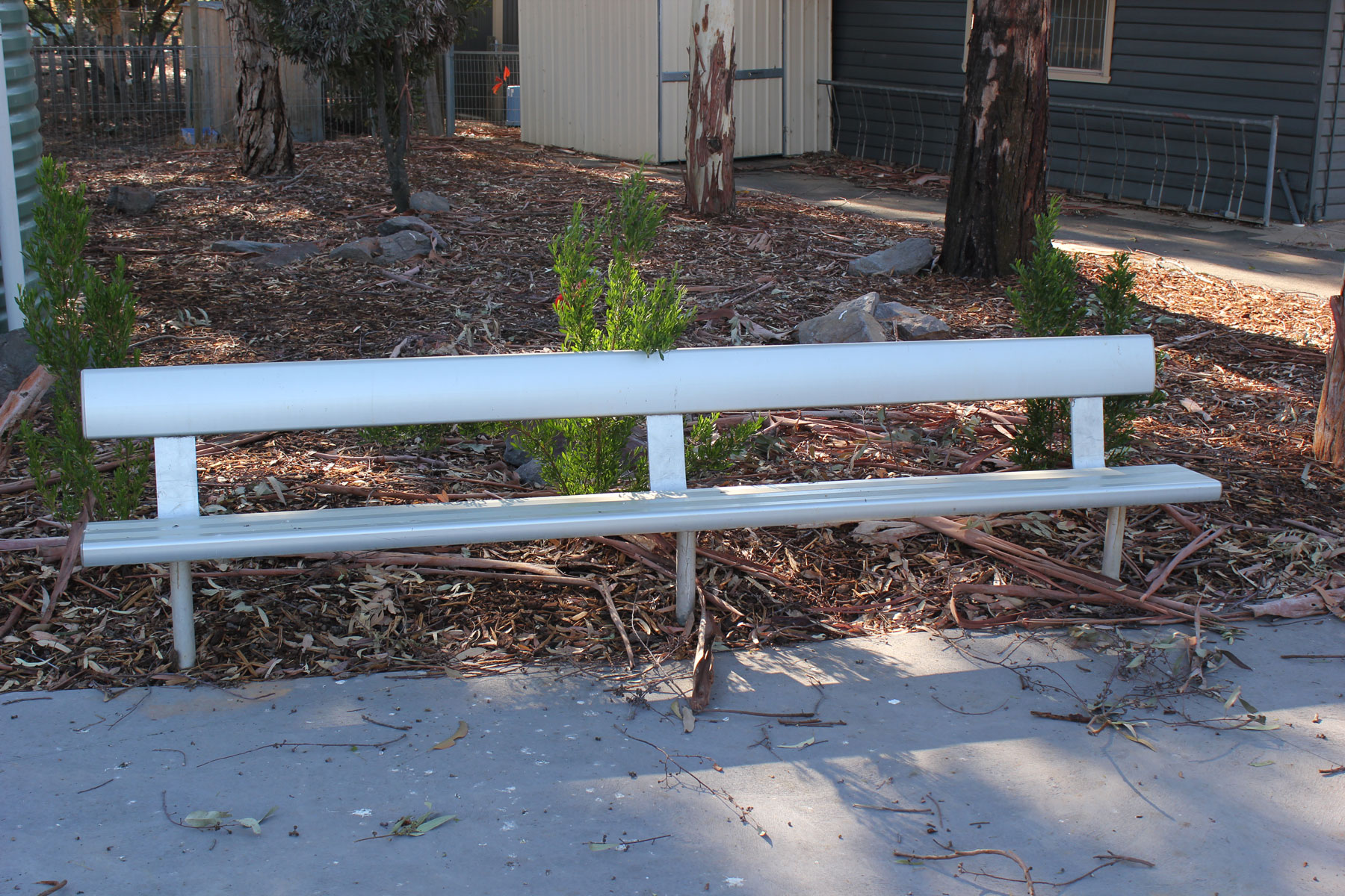 Plain In Ground Down Bench with Backrest