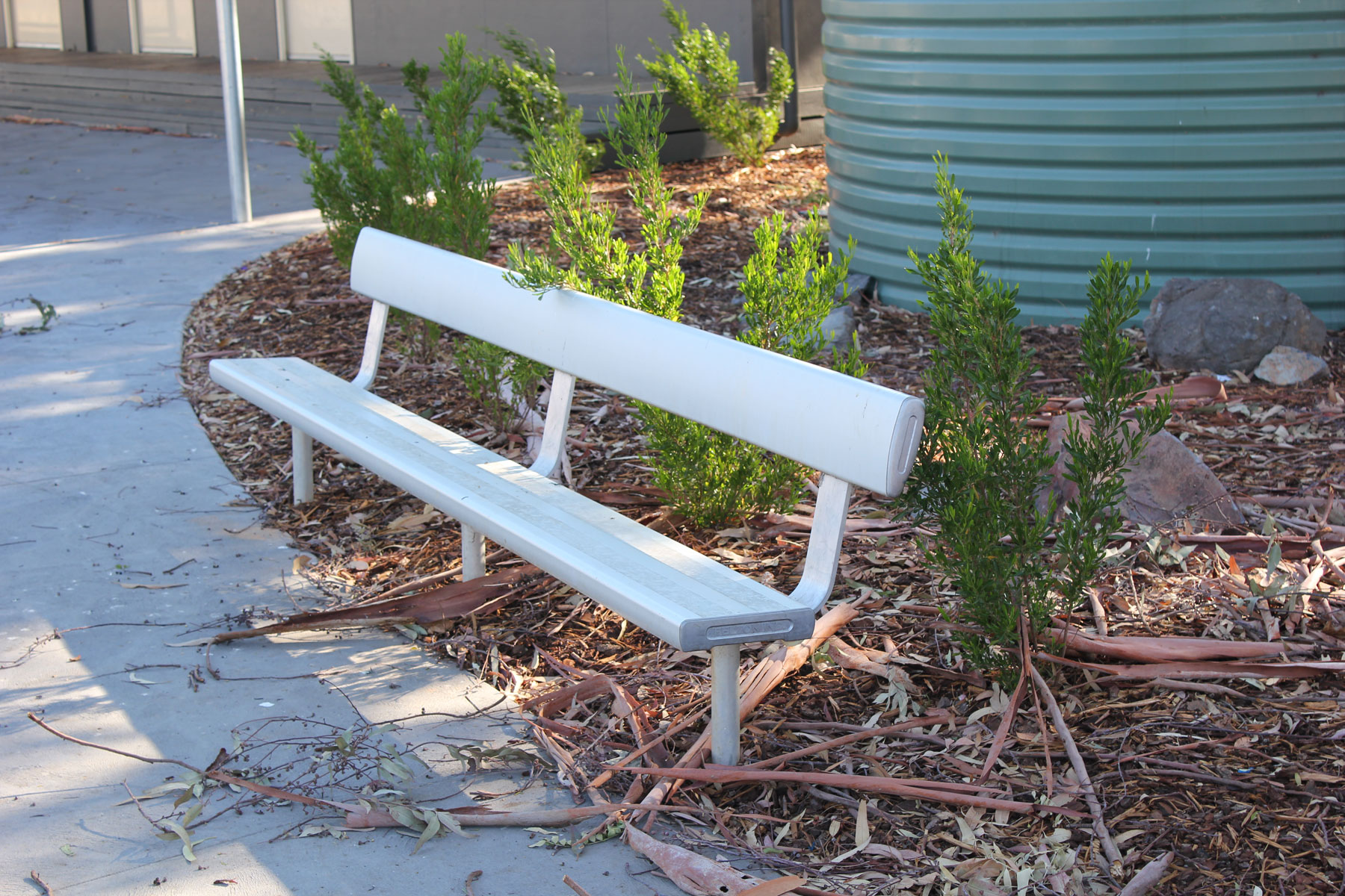 Plain In Ground Down Bench with Backrest
