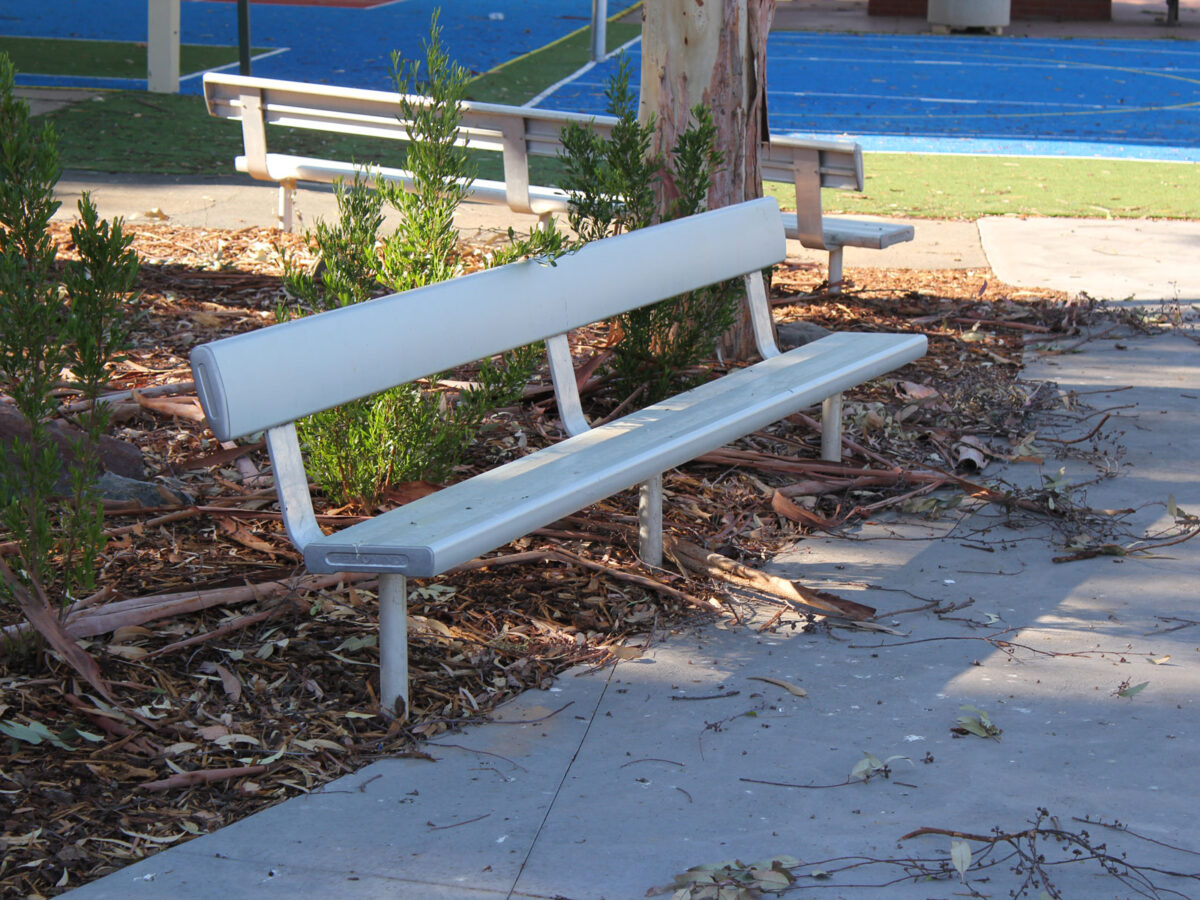 Plain In Ground Down Bench with Backrest