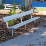 Plain In Ground Down Bench with Backrest