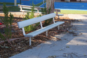 Plain In Ground Down Bench with Backrest