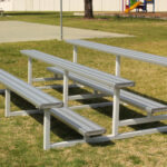 Three Tier Grandstand powder coated in Colorbond Shale Grey