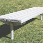 Plain In Ground Double Plank Park Bench