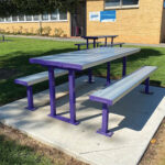 Bolt Down Park Setting powder coated in Dulux Deep Violet