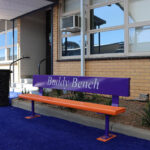 Buddy Bench powder coated in Dulux Deep Violet and Orange X15