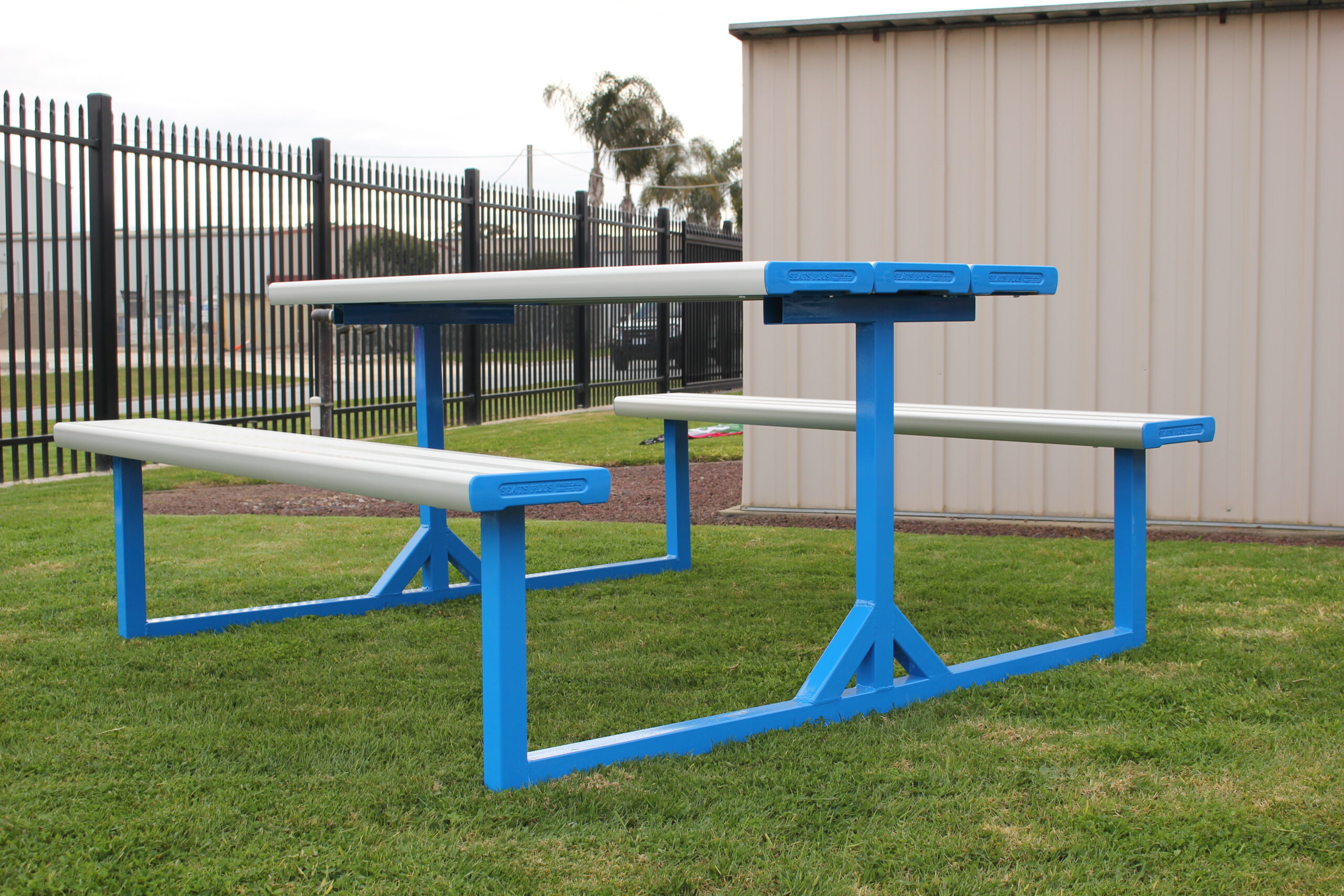 Economy Park Setting powder coated in Dulux Blaze Blue