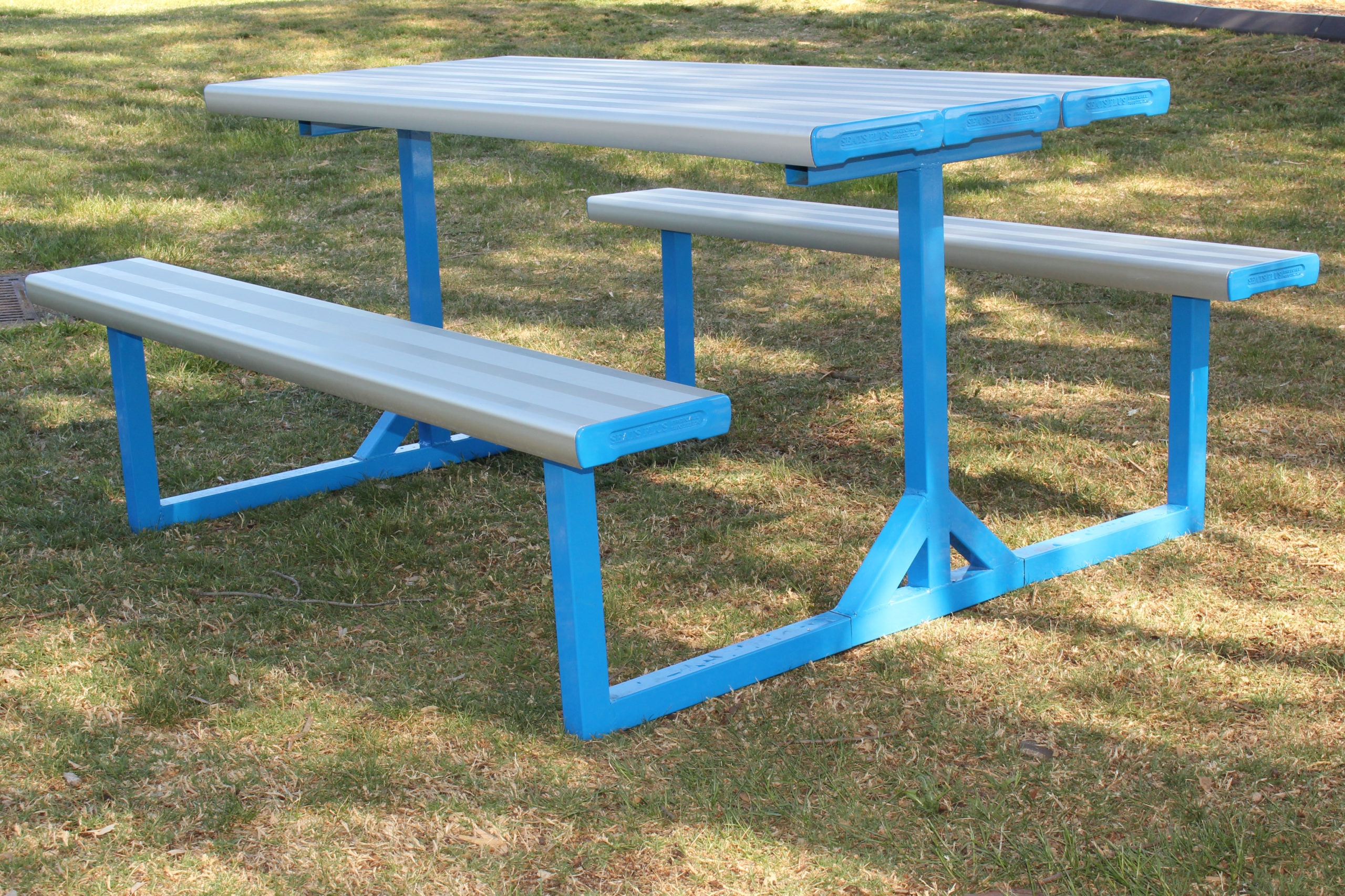 Economy Park Setting powder coated in Dulux Blaze Blue