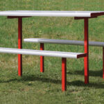 In Ground Park Setting powder coated in Dulux Signal Red