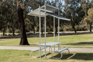 Monash Park Setting powder coated in Colorbond Shale Grey