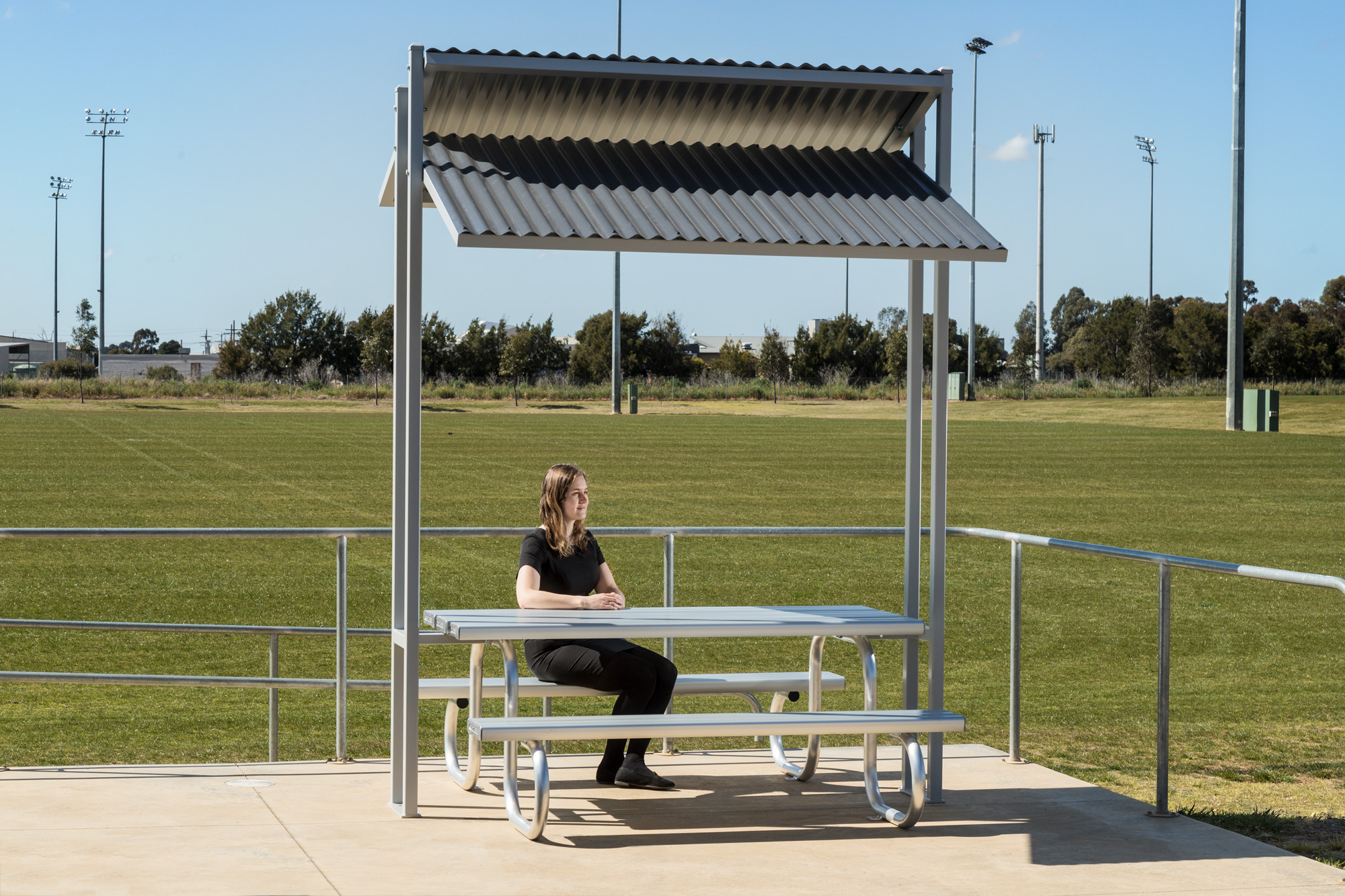 Monash Park Setting powder coated in Colorbond Shale Grey