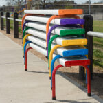 Stackable Benches powder coated in multiple Dulux colours