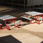 Super Seater Park Setting powder coated in Colorbond Manor Red