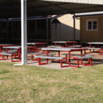 Super Seater Park Setting powder coated in Colorbond Manor Red